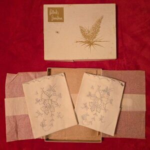 Bullocks Downtown Los Angeles Vintage Linen or Cotton Napkins Set of 2 in Box